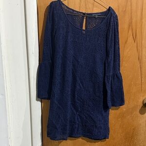 American Eagle Outfitters Navy Lace Midi Dress